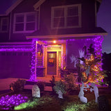 JMEXSUSS 500 LED Purple Halloween Lights, 173ft 8 Modes Halloween String Lights Outdoor Waterproof, Green Wire Purple LED Christmas Lights Outdoor for Indoor Christmas Halloween Decorations