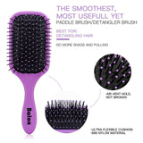 4Pcs Hair Brushes for Women, Hair Comb for Women and Detangling Paddle Brush, Great On Wet or Dry Hair, No More Tangle Hair Brush Set for Straight Long Thick Curly Natural Hair (Purple)