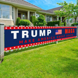 Trump Maga 2024 For President Campaign Large Banner Sign Flag with Brass Grommets,Pro Trump Save America Outdoor Sign House Banner Yard Lawn Decoration 98X18''