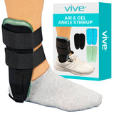 Vive Ankle Brace - Stabilizer Air Cast for Ankle Sprain Treatment, Foot Fracture - Hot & Cold Gel & Air Therapy - Stirrup Brace Support Cast Right Left Foot - Stabilizing Splint for Women, Men