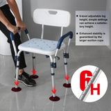 Trondiver Heavy Duty Shower Chair for Inside Shower, Medical Shower Seats for Adults and Elderly, Sturdy and Non-slip Chair Legs with Adjustable Height, Easy Assembly, Safe Bathing Solution(Blue)