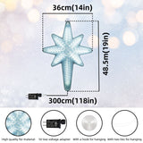 LAMPHOME 20" 44 LED Bethlehem Star with Movement,3D Bethlehem Star Digital Flash-Shooting Star - Hanging Outdoor Christmas,Use for Holiday Decoration, Porch Light, 3D Fixture, Advent Star (White)