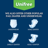 Unifree Disposable Underpad, Bed Pads, Incontinence Pad, Super Absorbent, 100 Count, Blue (M 24x24 Inch)