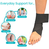 Vive Ankle Wrap (2 Pack) - Strap Heel Brace Stabilizer For Sprained Foot - Breathable, Soft, Firm Compression Sport Sleeve For Swelling - Adjustable Nonslip Elastic Support For Tendonitis (Women, Men)