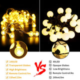 Outdoor String Lights 2 Pack, 66ft 200LED Battery Operated String Lights Waterproof with Remote 8 Modes Indoor Outdoor Hanging Lights Decorative String Lights, for Party Wedding Christmas Lights