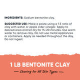 NUTRICOST Essentials Bentonite Clay (1 LB) - Rejuvenating Clay Mask