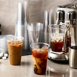 AOZITA 120 Sets - 24oz Clear Plastic Cups with Lids, Disposable Cups With Straw Slot Lids for Cold Drinks, Milkshake, Smoothie, Iced Coffee and TO-GO Drinkings