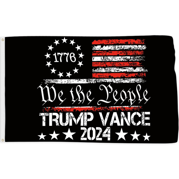 Probsin Trump Vance 2024 Flag 3x5 Ft We the People 1776 America Flag Make America Great Again Banner Party Supplies Yard Sign Home Decor Hanging Poster for College Room Man Cave Welcome Photo Backdrop