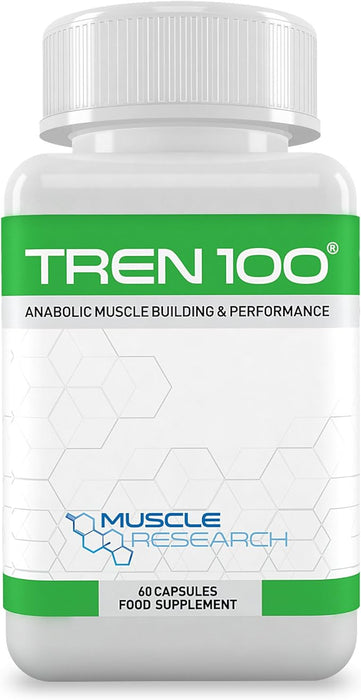 Muscle Research TREN 100 - Advanced Legal Bodybuilding Supplement - 60 Vegetarian Capsules - 30 Days Supply - UK Manufactured