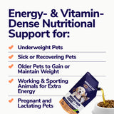 MIRACLE VET High-Calorie Weight Gainer for Dogs & Cats - Multivitamin Nutritional Supplement, Omega Fish Oil, Calcium - Puppy, Adult, Senior - Prenatal Cat & Dog Vitamins, Supplements for Weight Gain