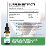 Turmeric Liquid Supplements - Turmeric Curcumin with Black Pepper Extract Bioperine - Highest Potency 800mg - Liquid Turmeric Curcumin Drops - Antioxidant Support Joints - Tumeric Supplements - 2 Oz
