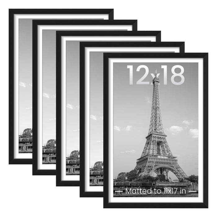 upsimples 12x18 Picture Frame, Gallery Wall Frames Set of 5, Black