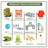 BEMITON Dinosaur Toys Race Car Track, Create a Dinosaur World Road Race, Flexible Dinosaur Track toys set, Christmas Birthday gifts for 3 4 5 6 7 Years Old Boys Girls Kids