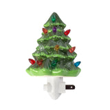 Creative Hobbies Christmas Tree Night Light - Plug in Ceramic Vintage Night Light with LED Bulb