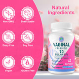 Vaginal Probiotics for Women, 70 Billion CFU 13 Strains, Women Probiotics & Prebiotics & D-Mannose, for Vaginal, Urinary, pH Balance, Immune & Digestive Health - Shelf Stable, 60 Capsules Supply