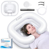 Cehim Inflatable Shampoo Basin - Portable Shampoo Bowl, Hair Washing Basin for Bedridden, Disabled,Injured, Hair Wash Tub for Dreadlocks and at Home Sink Washing (White)