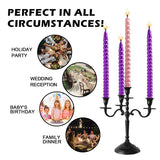 Christmas Advent Taper Candles Set of 4, 3 Purple 1 Pink Candles Pack, Glossy Metal-Look Long Advent Candle Sticks, Dripless Taper Candles, Holidays, Church, Devotional