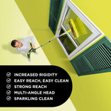 DOCAZOO, Window Washing Kit with 6-24 ft Telescoping Extension Pole (30+ Foot Reach), Window Squeegee & Scrubber Combo w/Pivot System, Indoor and Outdoor Use