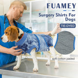 FUAMEY Recovery Suit for Dogs After Surgery,Soft Breathable Dog Bodysuit E-Collar & Cone Alternative Surgical Suit,Male Female Dog Neuter Spay Suits Anti Licking Wounds Onesie Blue Tie Dye XXL