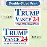 Probsin Trump Vance 2024 Yard Sign Double Sided 16" x 24" Trump Vance'24 Take America Back MAGA Signs Voted for Trump Vance Outdoor Decorations for Lawn, Garden, Window, Party Supplies (White)