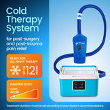 Cold Therapy Machine — Cryotherapy Freeze Kit System — for Post-Surgery Care, ACL, MCL, Swelling, Sprains, and Other Injuries - Wearable, Adjustable Knee Pad — Cooler Pump with Digital Timer