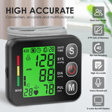 Wrist Blood Pressure Monitor -Bp Monitor, Automatic Blood Pressure Cuff Wrist 13.5-19.5 cm, High Accuracy, Backlit LCD Screen - 2 * 99 Sets of Memory for Home/Travel/Office Use