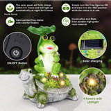 IOOOO Present for Women, Solar Outdoor Garden Decorations Lights Statues Turtle& Frog with Succulent and LED Lights Ornament,Unique Housewarming Present,Yard Christmas Decoration,Garden Statues