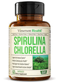 Organic Spirulina and Chlorella Capsules | Spirulina Capsules with Chlorella Powder for Immune, Antioxidant & Energy Support. Nutritious Super Greens. Vegan. Non-GMO. 60 Spirulina Chlorella Capsules