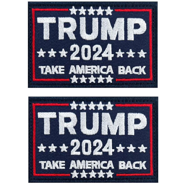 Harsgs 2PCS Trump Patch, Take American Back Hook & Loop Patch for Caps Bags Vests Military Uniforms