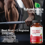 Futurebiotics Beet Root + L-Arginine 2000 MG, Non-GMO, 120 Vegetarian Capsules (Packing may vary)