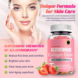 Fyins Glutathione Collagen Glow Gummies,Glutathione Collagen Gummies for Women, Glow Beauty Collagen Gummies Skin Care, Korean Collagen Gummies for Dark Spot