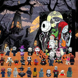 Halloween Advent Calendar 2024, Contains 24 Gifts, Halloween Countdown Calendar with Scary Halloween Doll Collectible Horror Movie Figures Gift for Kid, New Halloween Christmas Countdown Calendar (Style A)