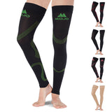 Mojo - Compression Socks Footless for Women and Men 20-30mmHg - Thigh High Compression Leg Sleeve for Circulation during Nursing, Post Surgery Recovery - Black/Green, X-Large - A609