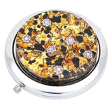 GlassOfVenice Murano Glass Millefiori Folding Compact Mirror - Topaz Gold