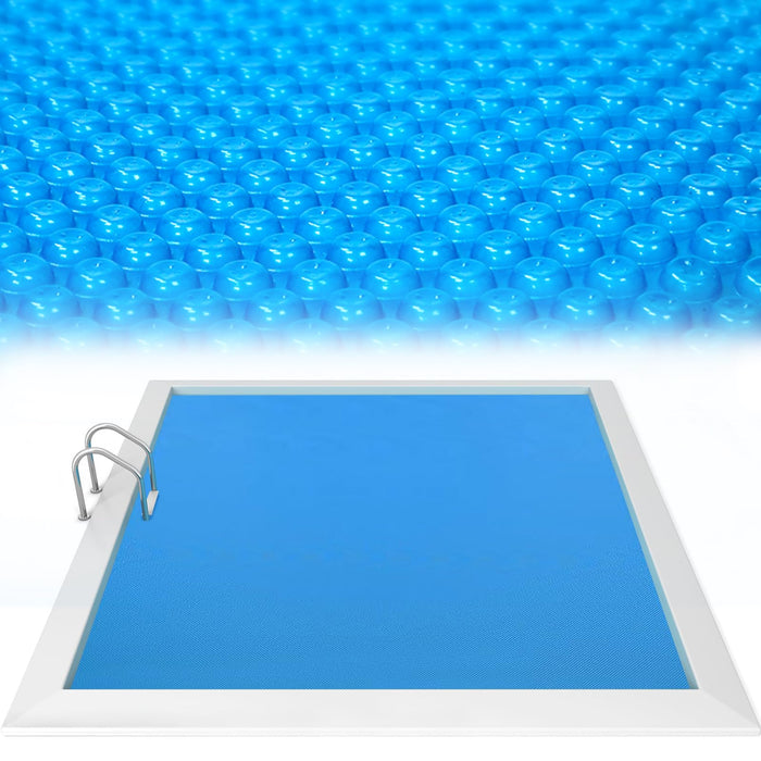 Outvita Solar Pool Cover, 8 Mil Blue Heavy Duty Rectangle Solar Blanket Heaters for Above-Ground and In-Ground Pools(9' x 18')