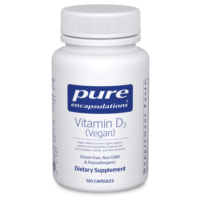 Pure Encapsulations Vitamin D3 Vegan | Support for Musculoskeletal, Cardiovascular, Neurocognitive, Cellular, and Immune Health* | 120 Capsules