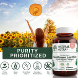 Natural Nutra Sunflower Lecithin Supplement 2000 mg, Helps to Improve Liver Function, Memory Booster, Promotes Brain Health and Focus and Concentration, Non-GMO, Gluten Free, 120 Softgels (3 Pack)
