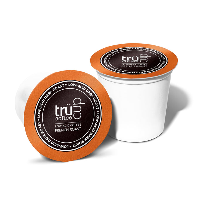 trücup Low Acid Coffee - French Roast - 48 Count Single Serve Coffee Pods- Smooth, French Roast- Can Be Gentle on the Stomach (French, 48)