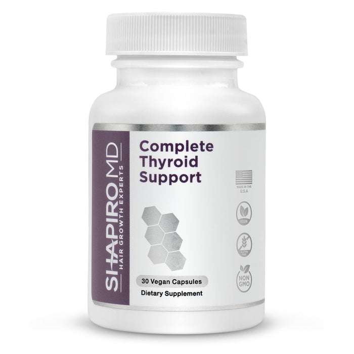 Complete Thyroid Support Supplement with Iodine - Vegan Formula for Energy and Focus with Vitamin B12, Selenium, L-Tyrosine | Shapiro MD (4 Month (120 Capsules))