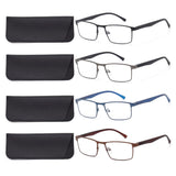 Autojouls 4-Pack Blue Light Blocking Reading Glasses for Men Women, Spring Hinge Readers Computer Eyeglasses New 2024, 4 Mix Colors 2.25 x