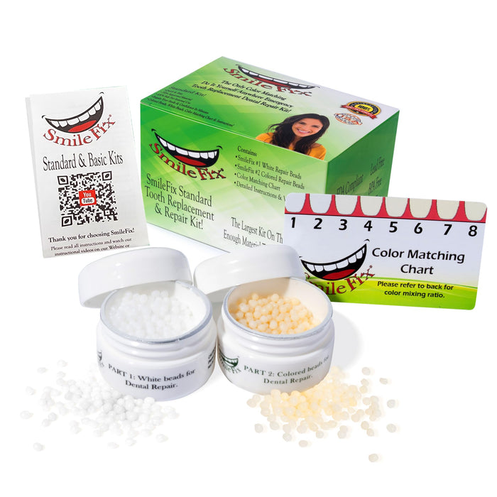 BF Products SmileFix Standard Dental Repair Kit - Color Matching Compound - For Missing Or Damaged Teeth - Fix Gaps, Broken Tooth, Spaces - Durable Repair - Fast & Easy - Confident Smiles