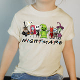 Nightmare Before Christmas Friends show graphic T shirt Halloween shirt cute spooky Halloween toddler shirt scary cute themed shirt Halloween onesie Halloween baby shirt Jack and Sally (5 toddler)