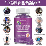 Mulittea Glucosamine Chondroitin Gummies - Extra Strength Joint Support Supplement with MSM & Elderberry for Natural Joint, Antioxidant Immune Support for Adults, Men & Women-Sugar-Free (2 Pack)