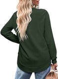 OFEEFAN Christmas Sweatshirts For Women Long Sleeve Tee Shirts For Women Darkgreeen L