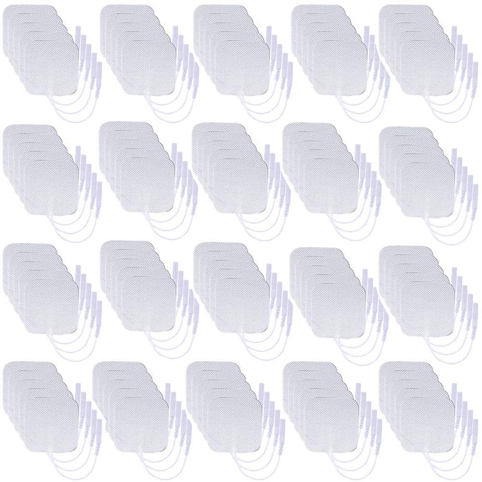 TENS Unit Pads 100Pcs Wired Self-Adhesive Electrodes Premium Replacement Pads for TENS Units - 2x2 Inches (2x2-100Pcs)