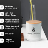 Natur IX Candle for Home, Sage & Bergamot Candles, Energy & Balance Non-Toxic Candle, 50 H Long Lasting, Aromatherapy Natural Soy Candle, Cleansing Luxury Candle, Gift Box, 8.3oz