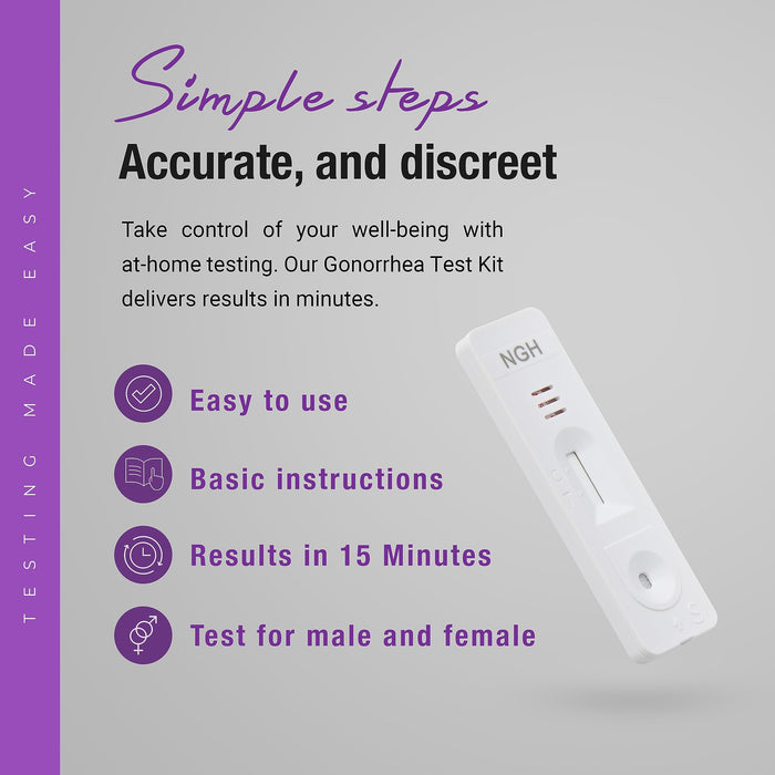 2-in-1 at Home Test Kit - Antigen Self-Testing Kit – Chlamydia and Gonorrhea Test Kit with Quick & Accurate Readings - Includes Cassette, Urethral & Cervical Swabs, Easy-to-Follow Instructions