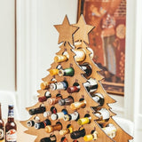 PRTECY Christmas Tree Advent Calendar Alcohol Holder, Christmas Countdown Advent Calendar Christmas Tree Wine Rack Advent Calendar for Home (S Tree Shape)