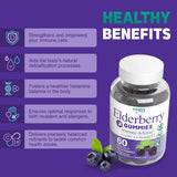 Elderberry Gummies with Vitamin C and Zinc - Immune Booster Elderberry Gummies For Adults and Kids - Vegan Natural Ingredients Defense Multivitamins with Antioxidant Support (120 Gummies)