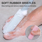 Toe Cleaning Brush Foot Scrubber - 2Pack Silicone Shower Foot Scrubber with 15.7" Long Handled Scrub Bath Brush Soft Feet Cleaner Foot Care for Seniors Elderly Men and Women